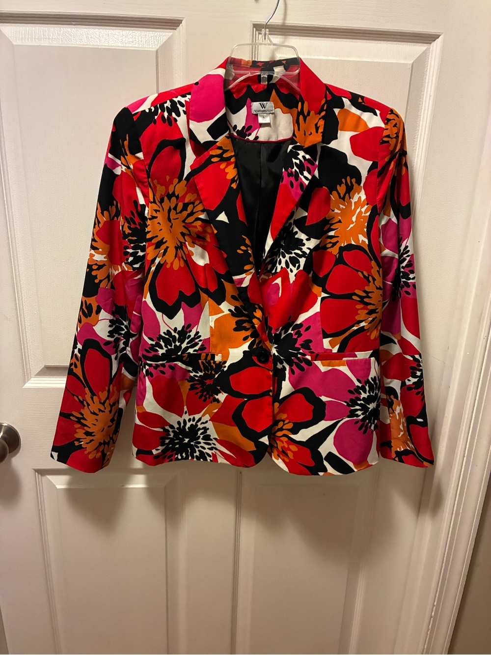 Worthington Floral Blazer in Red, Pink, Orange & Black
